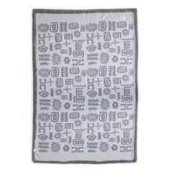 Manta Étnica Gris y Rojo